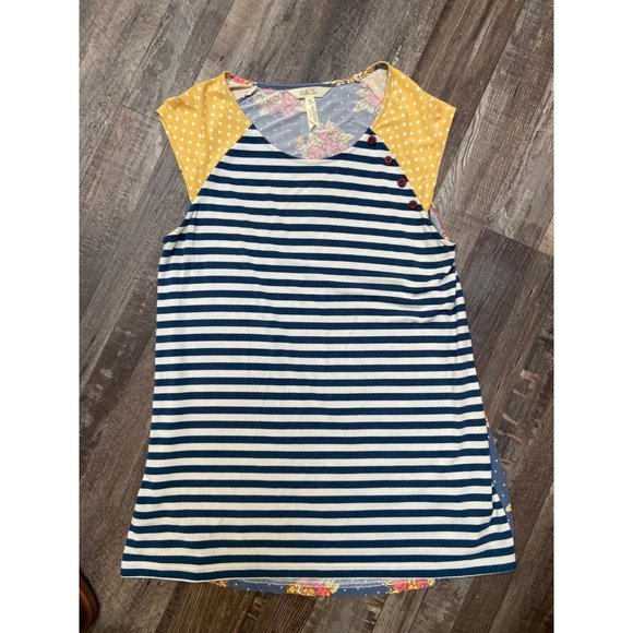 Matilda Jane Striped Floral Ladies Top sz medium - Picture 1 of 4
